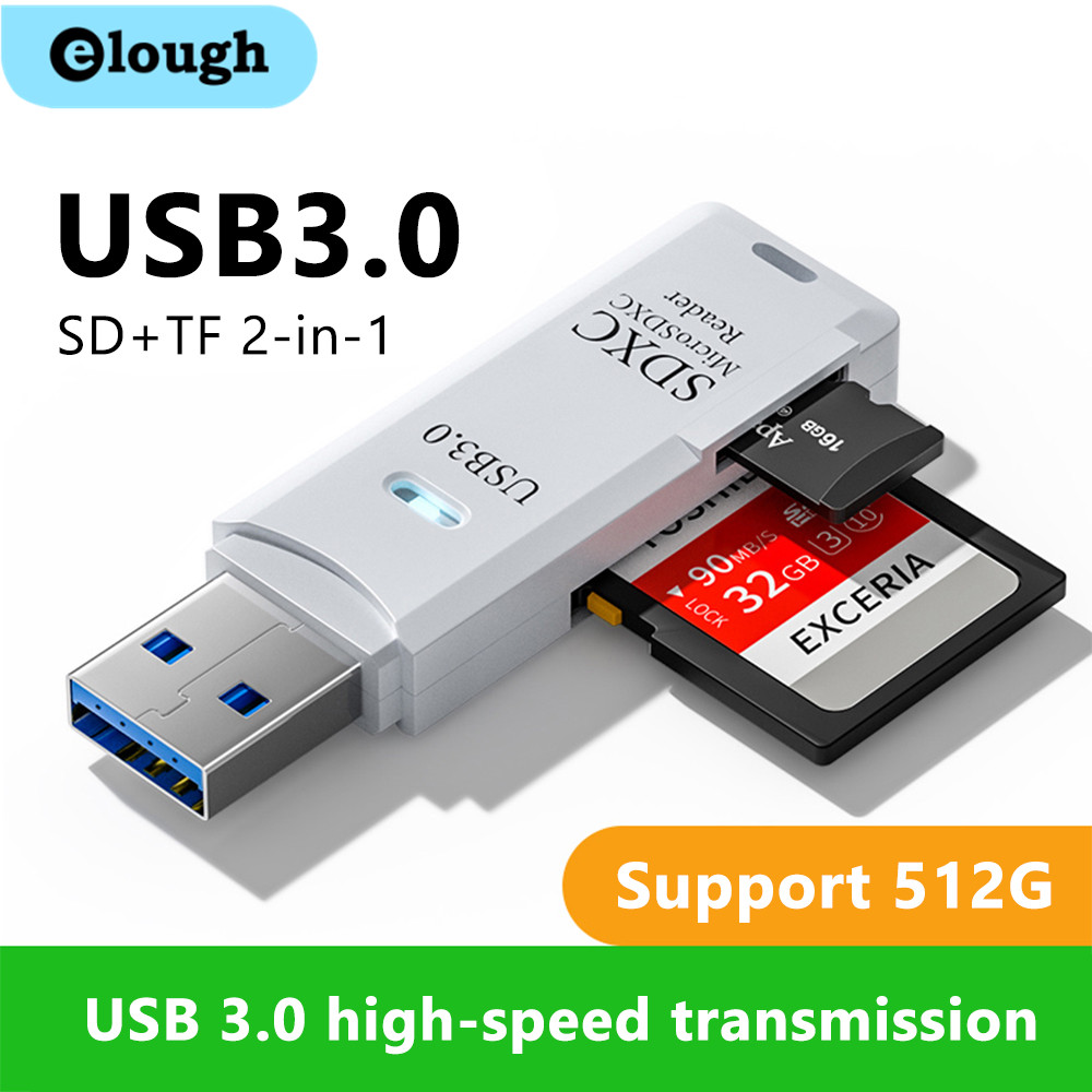 Laptop Accessories For Programmers - 2 in 1 USB 3.0 Kaartlezer