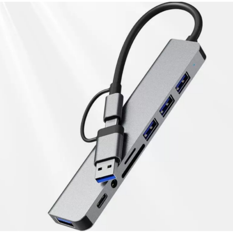 Laptop Accessories Hub - Dual-Head Type-C 8-in-1 multifunctionele notebookkaartlezer Hub
