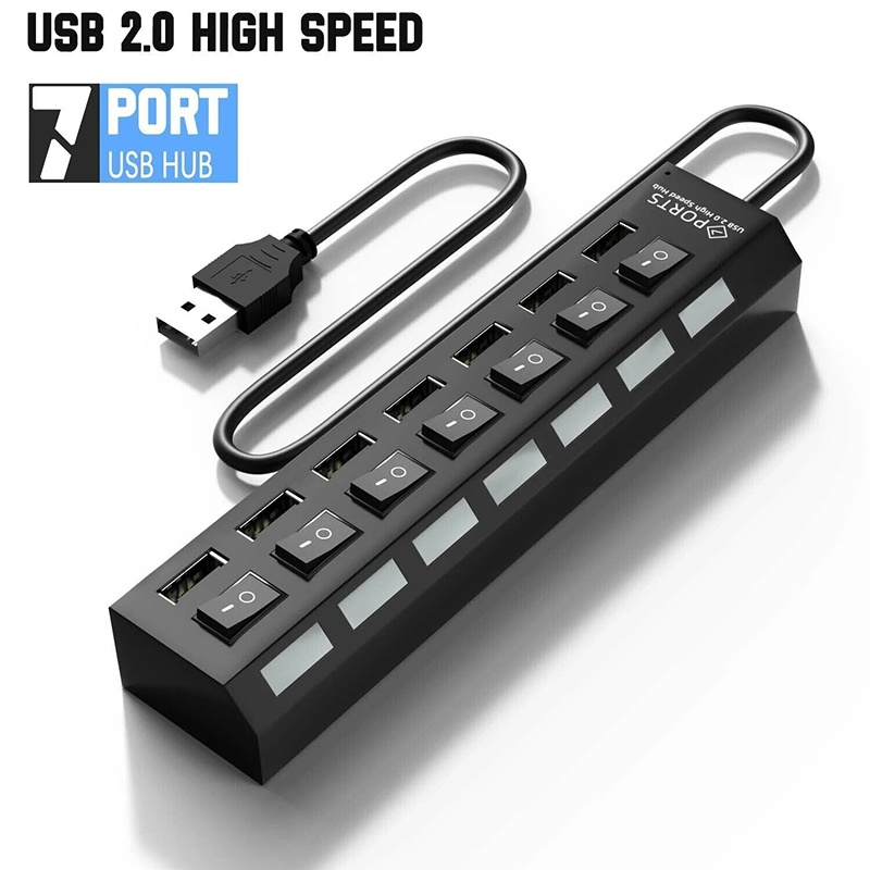 Laptop Accessories Hub - 7-poorts USB 3.0 hub, multi-USB splitter