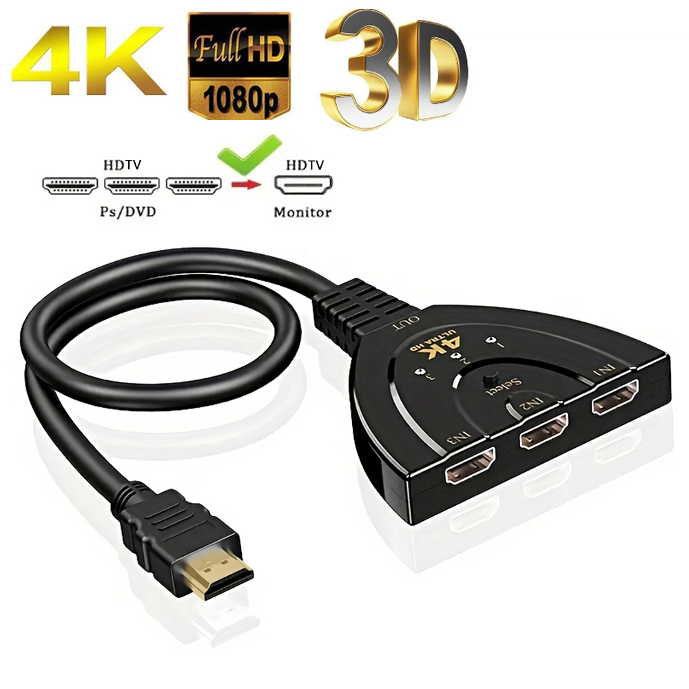Laptop Accessories Hub - 4K*2K 3-poorts HDTV-compatibele schakelaar 4K 3D