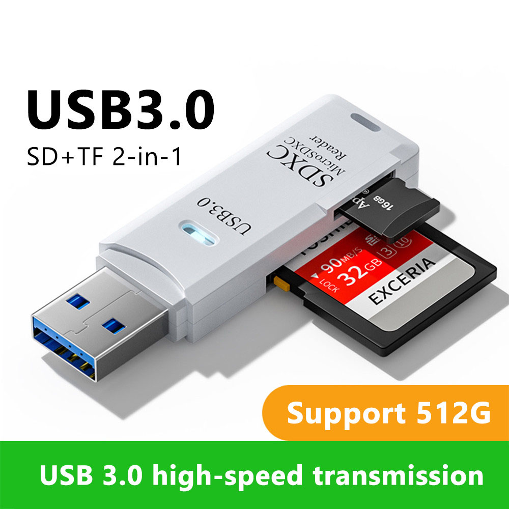 Laptop Accessories For Programmers - 2-in-1 USB 3.0 kaartlezer Micro TF