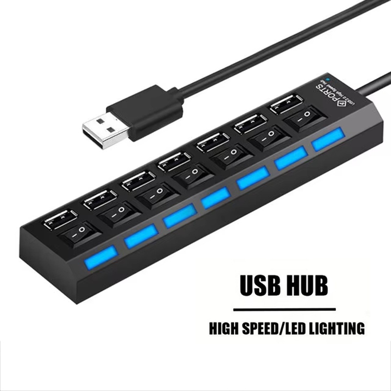 Laptop Accessories Hub - 7-poorts USB 2.0 hubsplitter voor laptopcomputeraccessoires