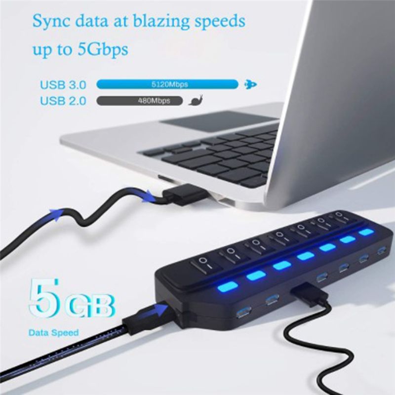 Laptop Accessories Hub - A64I USB Hub 2.0 USB Splitter