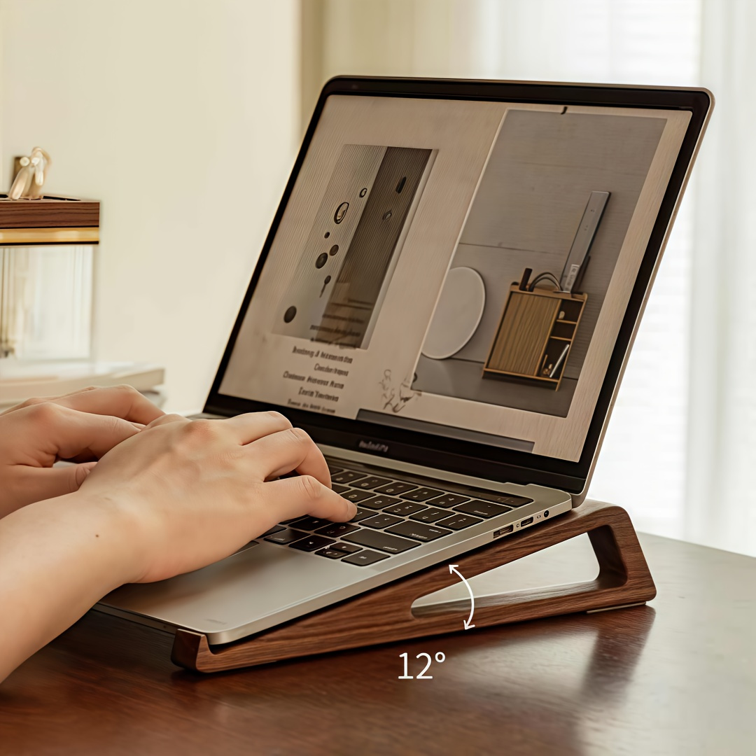 Laptop Accessories Design - Draagbare opvouwbare houten laptopstandaard, ergonomisch 12