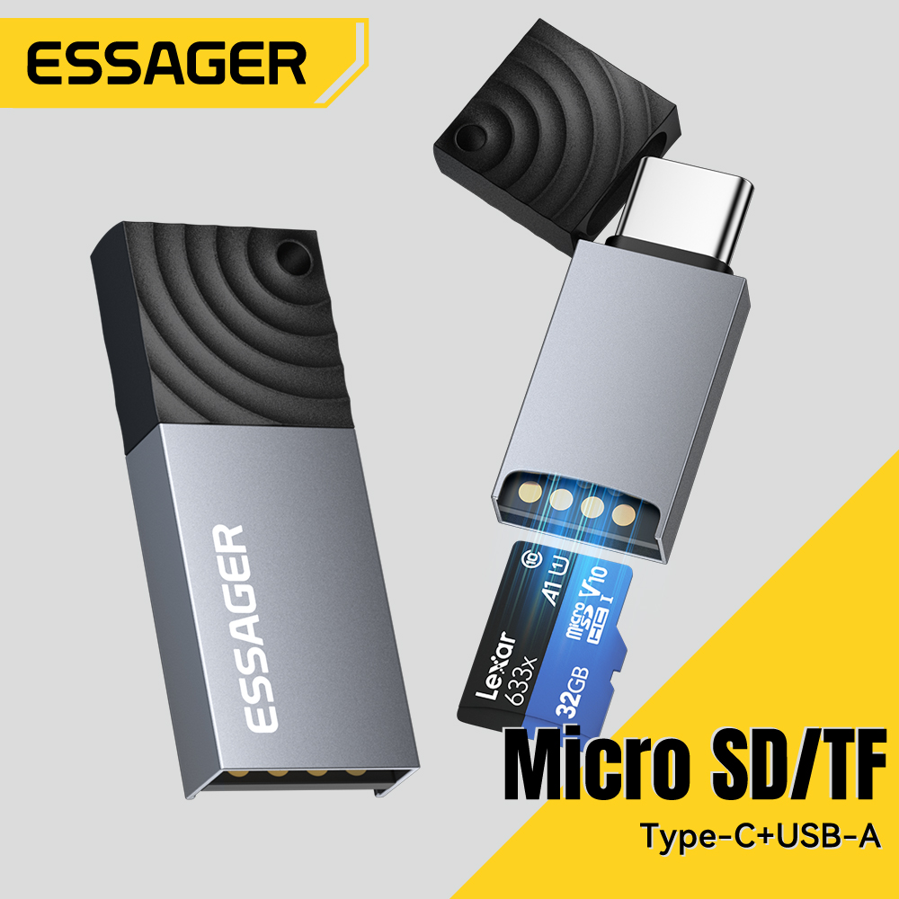 Laptop Accessories For Programmers - Essager 2 in 1 TF SD-kaartlezer
