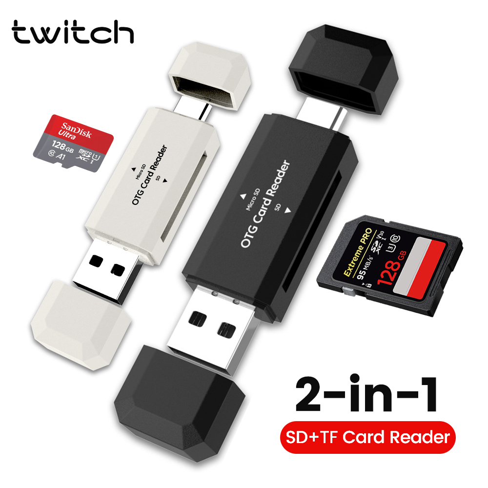 Laptop Accessories For Programmers - 2-in-1 Type-C SD TF-kaartlezer USB 2.0