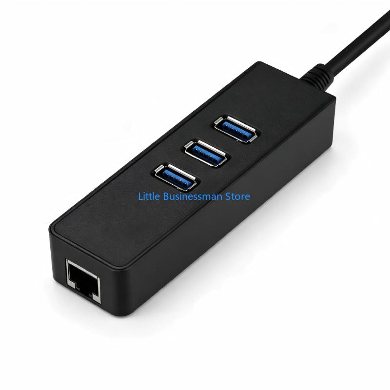 Laptop Accessories You Need - USB Ethernet-adapter met drie USB-A-uitgangen en