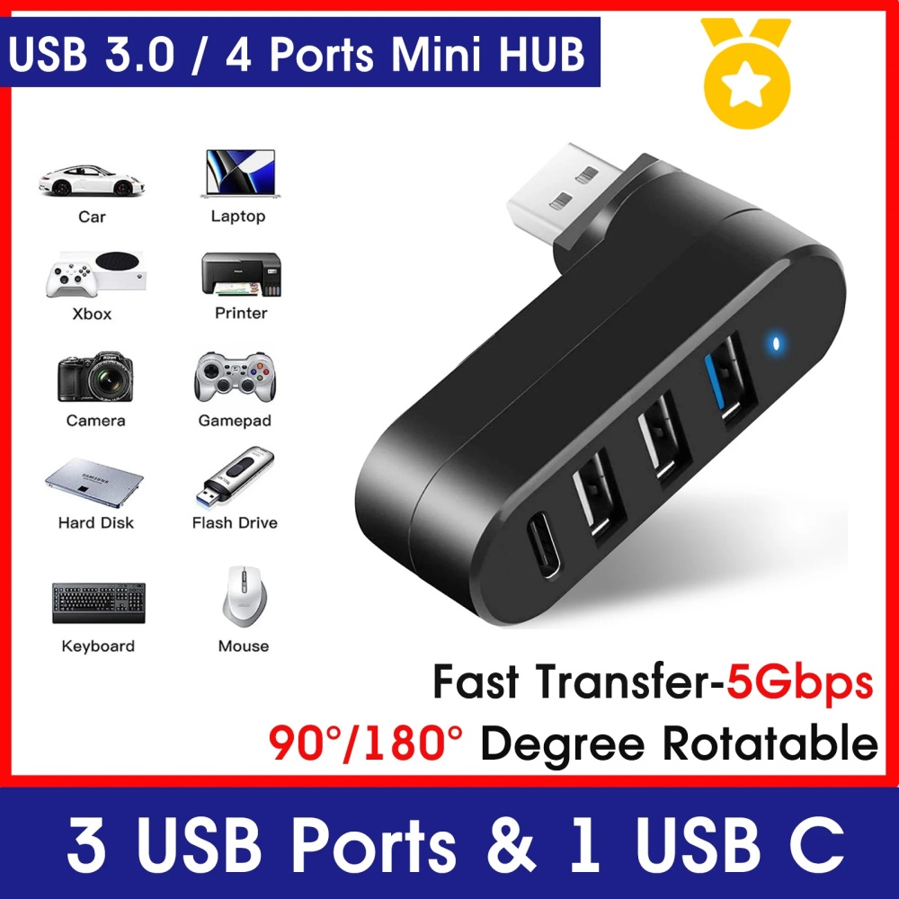 Laptop Accessories For Programmers - Mini Splitter 4 Poorten USB Hub