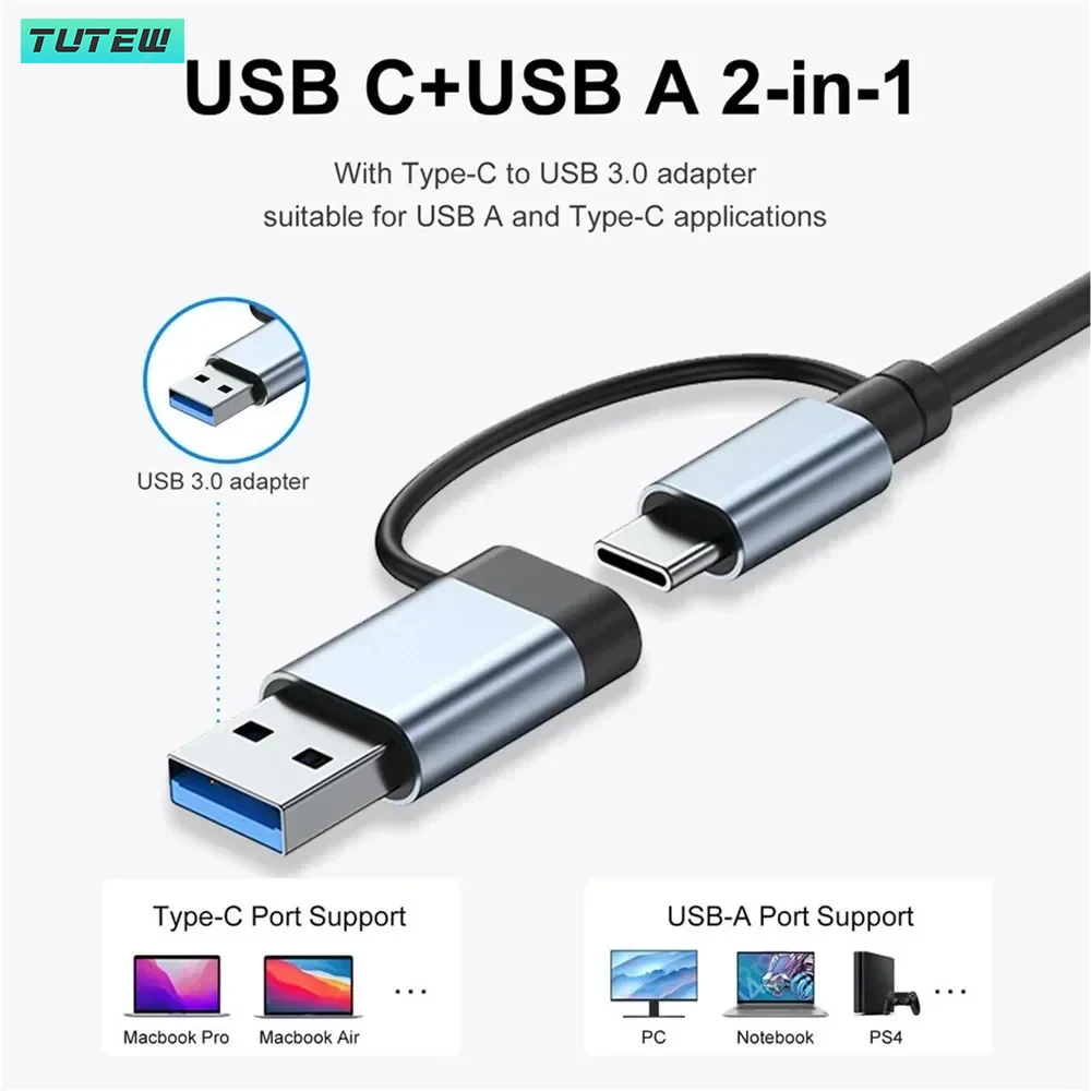 8-in-1 USB C-hub USB-splitter  - Laptop Accessories Hub recensie en prijs