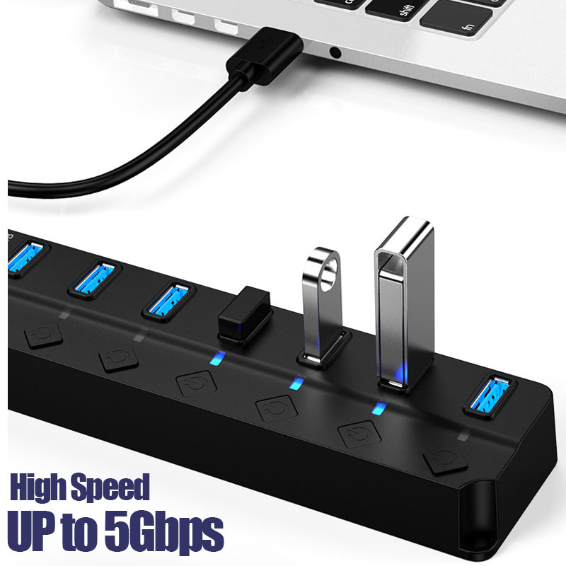 7-poorts USB 3.0 hub, multi-US - Laptop Accessories Hub recensie en prijs