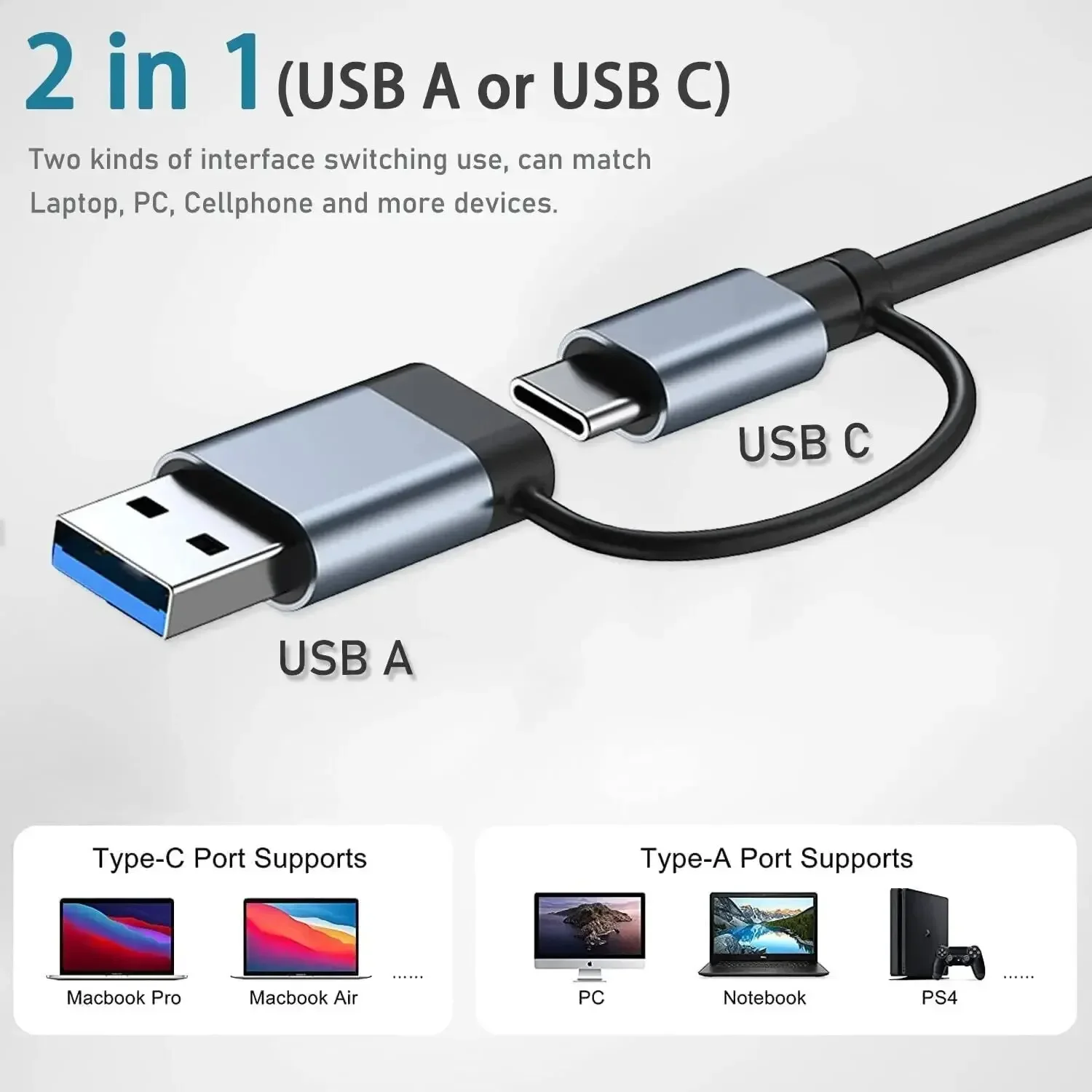 8-in-2 USB-C-hub met 3.0 SD/TF - Laptop Accessories Hub recensie en prijs