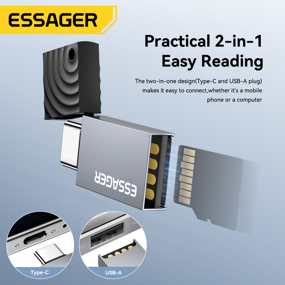 Essager 2 in 1 TF SD-kaartleze - Laptop Accessories For Programmers recensie en prijs