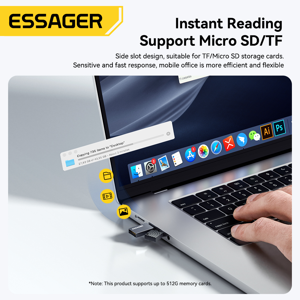 Essager 2 in 1 TF SD-kaartleze - Laptop Accessories For Programmers recensie en prijs